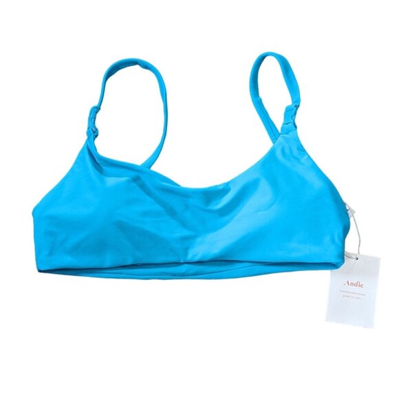 Andie Swim The Riviera Top Bright Blue Eco Nylon Size Small - Picture 4 of 10